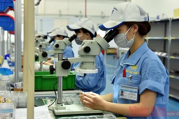 Công nhân ở các khu công nghiệp ở tỉnh Bắc Ninh được hỗ trợ tiêm vaccine phòng Covid-19.Ảnh: Nguyễn Đăng 