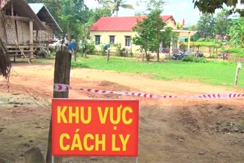 Một khu vực cách ly phòng, chống dịch Covid-19 ở huyện Lắk.