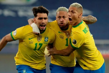 Neymar cùng đội tuyển Brazil tiến sâu vào Copa America 2021. (Ảnh: Getty)
