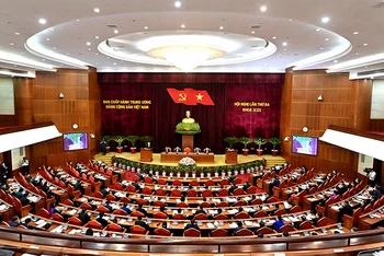 Toàn cảnh phiên khai mạc Hội nghị lần thứ 3 Ban Chấp hành Trung ương Đảng Cộng sản Việt Nam khóa XIII. (Ảnh: ĐĂNG KHOA)