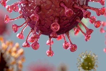 Mô phỏng hình ảnh virus SARS-CoV-2. (Ảnh: Getty Images)