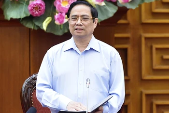 Thủ tướng Chính phủ Phạm Minh Chính phát biểu tại cuộc họp.