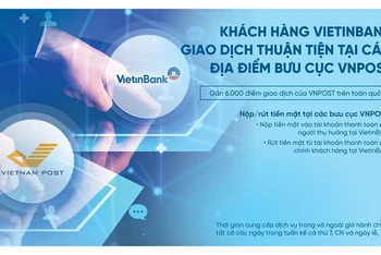 Khách hàng VietinBank có thể giao dịch tại các điểm bưu cục của VNPOST