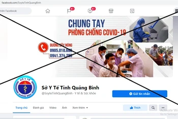 Trang Fanpage “Sở Y tế tỉnh Quảng Bình” giả mạo.