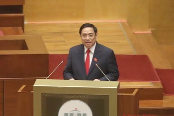 Thủ tướng Chính phủ Phạm Minh Chính phát biểu nhậm chức. Ảnh: DUY LINH