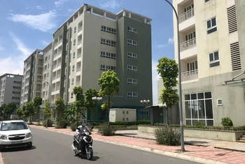Dự án nhà tái định cư tại phường Thượng Thanh, quận Long Biên. (Ảnh: Ngọc Sơn)