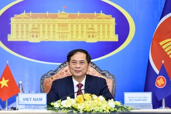 Bộ trưởng Ngoại giao Bùi Thanh Sơn dẫn đầu đoàn Việt Nam tham dự Hội nghị. (Ảnh: Báo Thế giới và Việt Nam cung cấp)