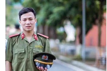 Trung úy Nguyễn Văn Chiến khi còn là sinh viên Học viện An ninh nhân dân. (Nguồn: cand.com.vn) 