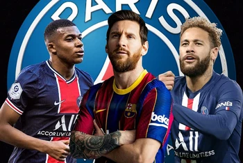 PSG đang sở hữu bộ ba tấn công khủng khiếp Messi, Neymar, Mbappe. (Ảnh: MedioTiempo) 