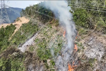 Cháy rừng tại xã Sơn Linh, huyện Sơn Hà (Quảng Ngãi) gây ra sự cố nghiêm trọng đến việc cung cấp điện của đường dây 500kV mạch 3, đoạn Dốc Sỏi-Pleiku 2.