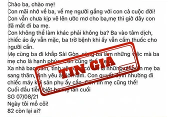 Bài viết về bác sĩ Trần Khoa trên mạng xã hội được xác định là tin giả.