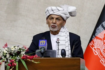 Tổng thống Ghani phát biểu trước Quốc hội Afghanistan, ngày 2/8. (Ảnh: Reuters)