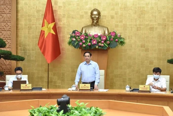 Thủ tướng Chính phủ Phạm Minh Chính phát biểu tại Hội nghị. (Ảnh: TRẦN HẢI)