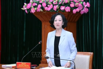 Đồng chí Trương Thị Mai, Ủy viên Bộ Chính trị, Bí thư Trung ương Đảng, Trưởng Ban Tổ chức Trung ương. Ảnh: TTXVN.