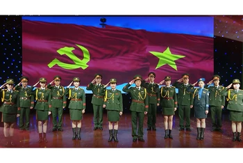 Đội tuyển Văn hóa- Nghệ thuật Quân đội nhân dân Việt Nam tham gia Cuộc thi "Đội quân văn hóa" tại Army Games 2021. (Ảnh: chụp màn hình) 