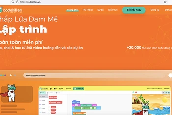 Giao diện chính của nền tảng Codekitten.