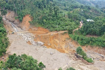 Vụ sạt lở đất tại xã Trà Leng, huyện Nam Trà My, tỉnh Quảng Nam tháng 10 năm 2020 (Ảnh: Ban chỉ đạo Trung ương về Phòng, chống thiên tai)
