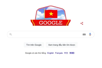 Google đã thay đổi giao diện mừng ngày Quốc khánh của Việt Nam. (Ảnh chụp màn hình)