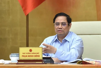 Thủ tướng Phạm Minh Chính chủ trì cuộc họp. Ảnh: TRẦN HẢI