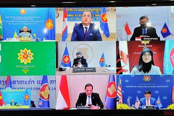 Phiên khai mạc Hội nghị Bộ trưởng Kinh tế ASEAN lần thứ 53 theo hình thức trực tuyến.