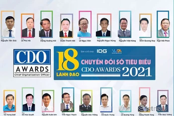 18 lãnh đạo chuyển đổi số Việt Nam tiêu biểu năm 2021 đã được vinh danh trong khuôn khổ Hội thảo quốc gia về Chính phủ điện tử.