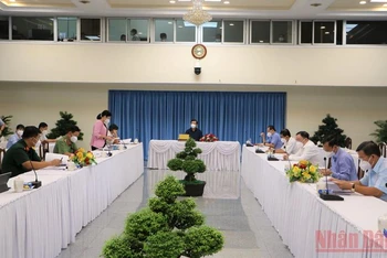 Quang cảnh buổi họp Ban Chỉ đạo phòng, chống dịch Covid-19 tỉnh Đồng Nai.