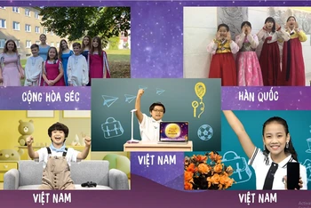 Chương trình kết nối các em nhỏ với bạn bè người Việt ở nước ngoài và trẻ em các nước trên thế giới. (Nguồn ảnh: VTV) 