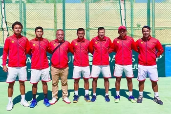 Đội tuyển quần vợt Việt Nam tham dự Davis Cup 2021. (Ảnh: Liên đoàn Quần vợt Việt Nam)