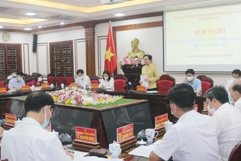 Bí thư Tỉnh ủy Hà Nam phát biểu tại Hội nghị Ban Chỉ đạo phòng, chống dịch tỉnh Hà Nam.