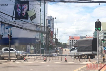 Nhiều tuyến đường tại Thủ đô Vientiane Lào bị phong tỏa từ ngày 19/9.