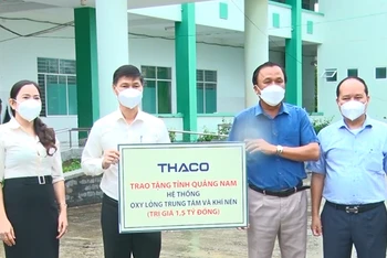 Quảng Nam tiếp nhận hệ thống oxy lỏng trung tâm và khí nén do THACO tài trợ.