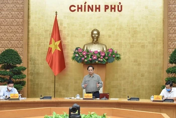 Thủ tướng Chính phủ Phạm Minh Chính phát biểu tại cuộc họp. (Ảnh: Trần Hải)