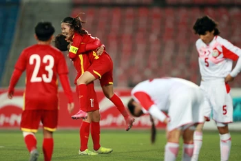 Đội tuyển nữ Việt Nam giành quyền vào Vòng chung kết Asian Cup 2022. (Ảnh: VFF)
