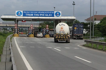 Trạm thu phí quốc lộ 51 trên tuyến cao tốc TP Hồ Chí Minh - Long Thành - Dầu Giây. (Ảnh: Tổng công ty VEC)
