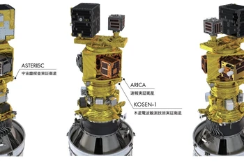 Sơ đồ bố trí các vệ tinh cubesat trên tên lửa Epsilon số 5 trong lần phóng này. (Ảnh: JAXA).