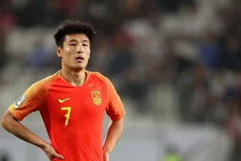 Tiền đạo Wu Lei của đội tuyển Trung Quốc. (Ảnh: Getty Images/TTXVN)