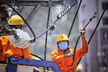 Điện lực Quảng Nam sửa chữa nóng đường dây phục vụ công tác phòng chống dịch