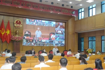 Tổng Bí thư Nguyễn Phú Trọng phát biểu tại Hội nghị tiếp xúc cử tri Hà Nội, ngày 9/10.