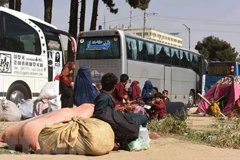 Người tị nạn chờ được quay trở về nhà tại Kabul, Afghanistan. (Ảnh: THX/TTXVN)