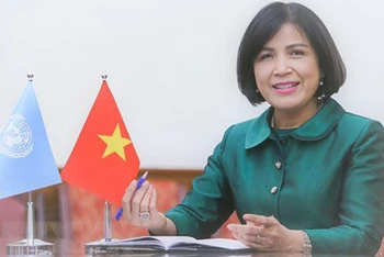 Đại sứ Lê Thị Tuyết Mai, Trưởng Phái đoàn thường trực Việt Nam bên cạnh Liên hợp quốc, Tổ chức Thương mại Thế giới (WTO) và các tổ chức quốc tế khác tại Geneva. (Ảnh: TTXVN)