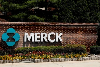 Logo của hãng dược phẩm Mỹ Merck. Ảnh: Reuters.