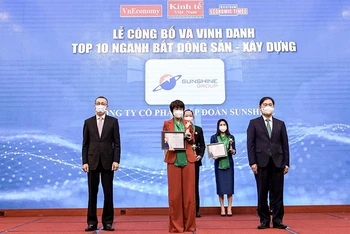 Sunshine Group được vinh danh trong nhóm 10 Thương hiệu mạnh Việt Nam ngành Bất động sản - Xây dựng