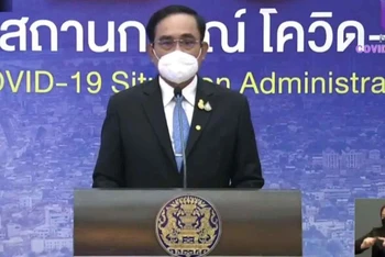 Thủ tướng Thái Lan Prayut Chan-o-cha tại buổi họp báo.
