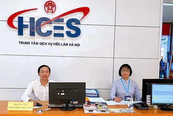 Trung tâm Dịch vụ việc làm Hà Nội, địa chỉ hỗ trợ thông tin về bảo hiểm thất nghiệp cho người lao động (Ảnh chụp trước ngày 27/4/2021: HCES). 