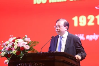 Thứ trưởng Văn hóa, Thể thao và Du lịch Tạ Quang Đông phát biểu tại Lễ kỷ niệm.