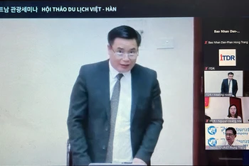 TS Nguyễn Anh Tuấn, Viện trưởng Viện Nghiên cứu Phát triển Du lịch phát biểu tại hội thảo.