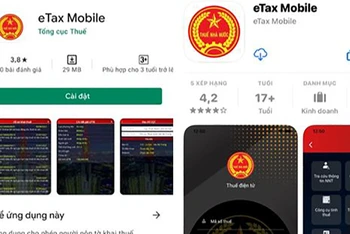 Ứng dụng eTax Mobile V1.0 trên thư viện App store và CH play.