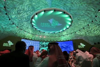 Diễn đàn "Sáng kiến xanh Saudi" diễn ra ở Riyadh, Saudi Arabia. (Ảnh Reuters)