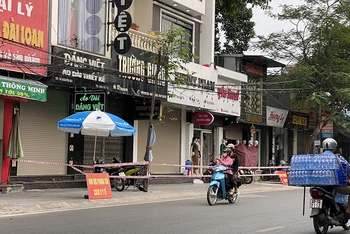 Khu vực cách ly y tế trên đường Nguyễn Du, TP Nam Định.