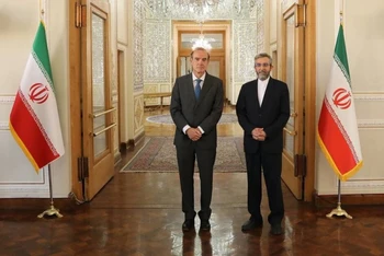 Ông Ali Bagheri Kani (phải) và ông Enrique Mora. (Ảnh: Tehran Times)